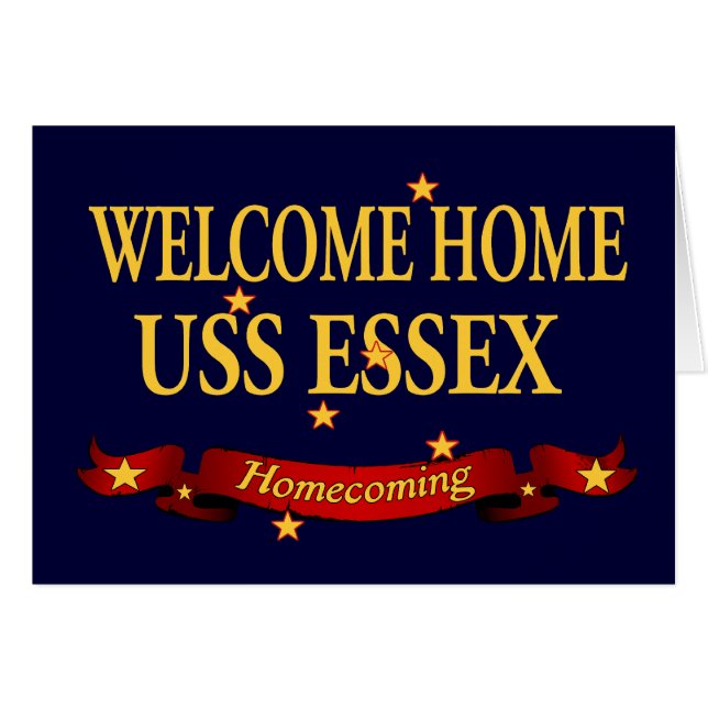 Välkomnande hem- USS Essex Hälsningskort (Framsidan Horizontal)