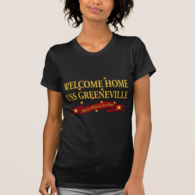 Välkomnande hem- USS Greeneville T-shirt (Framsida)