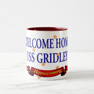Välkomnande hem- USS Gridely Två-Tonad Mugg
