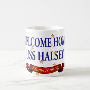 Välkomnande hem- USS Halsey Kaffemugg