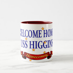 Välkomnande hem- USS Higgins Två-Tonad Mugg