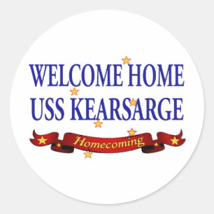 Välkomnande hem- USS Kearsarge Runt Klistermärke