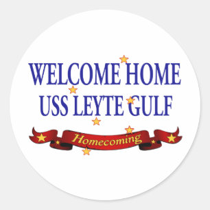 Välkomnande hem- USS Leyte Gulf Runt Klistermärke