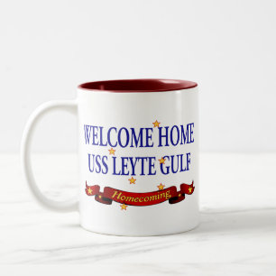 Välkomnande hem- USS Leyte Gulf Två-Tonad Mugg