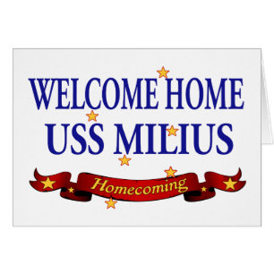 Välkomnande hem- USS Milius Hälsningskort