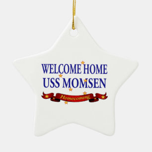 Välkomnande hem- USS Momsen Julgransprydnad Keramik