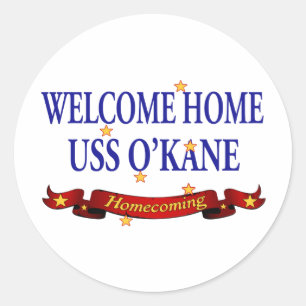 Välkomnande hem- USS O'Kane Runt Klistermärke