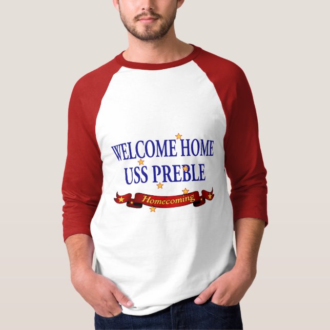 Välkomnande hem- USS Preble T Shirt (Framsida)