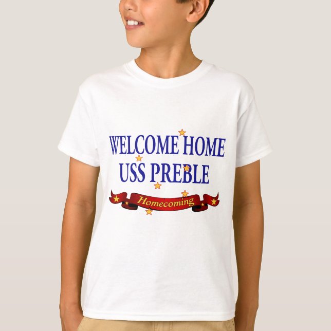 Välkomnande hem- USS Preble T-shirt (Framsida)
