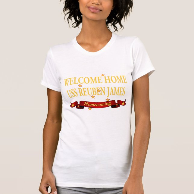 Välkomnande hem- USS Reuben James Tee Shirt (Framsida)