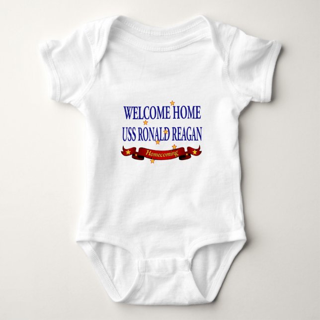 Välkomnande hem- USS Ronald Reagan Tee Shirt (Framsida)
