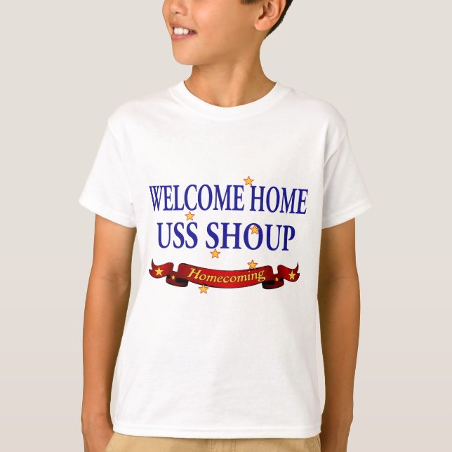 Välkomnande hem- USS Shoup T-shirt (Framsida)
