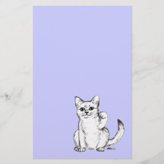 Välkomnande Kitty Cat Maneki Neko Brevpapper (Framsida)