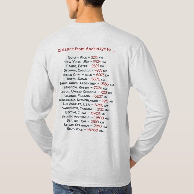 Välkomnande till Alaska. Ankring - färglogotyp T Shirt (Baksida)