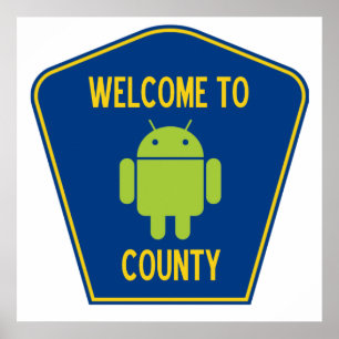 Välkomnande till Androidlänet (kryp Droid Poster