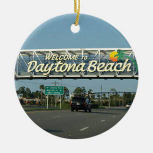 Välkomnande till Daytona Beach Julgransprydnad Keramik
