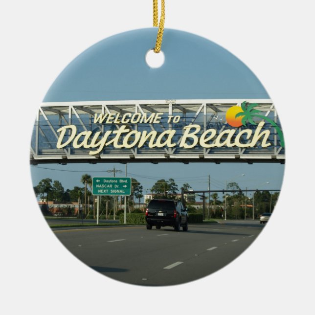 Välkomnande till Daytona Beach Julgransprydnad Keramik (Framsidan)