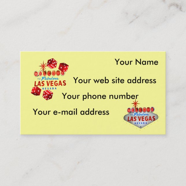 Välkomnande till den Las Vegas visitkorten Visitkort (Framsida)