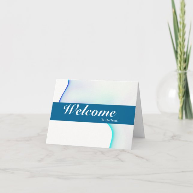 Välkomnande till emblem för blått för lagvit det kort (Framsida)