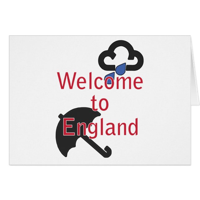 Välkomnande till England! Hälsningskort (Framsidan Horizontal)