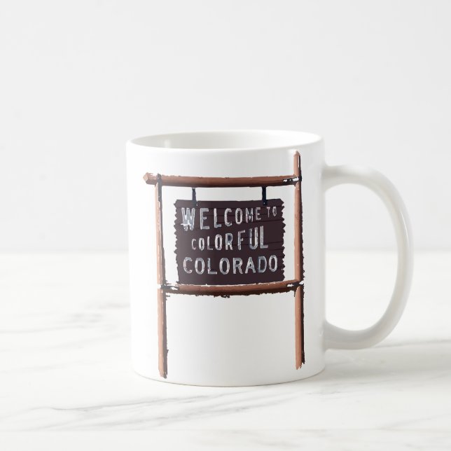 välkomnande till färgrika colorado kaffemugg (Höger)