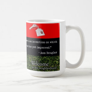 Välkomnande till grannskapen kaffemugg