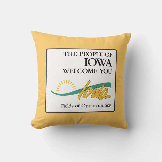 Välkomnande till Iowa - USA vägmärket Kudde (Framsida)