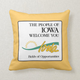 Välkomnande till Iowa - USA vägmärket Kudde