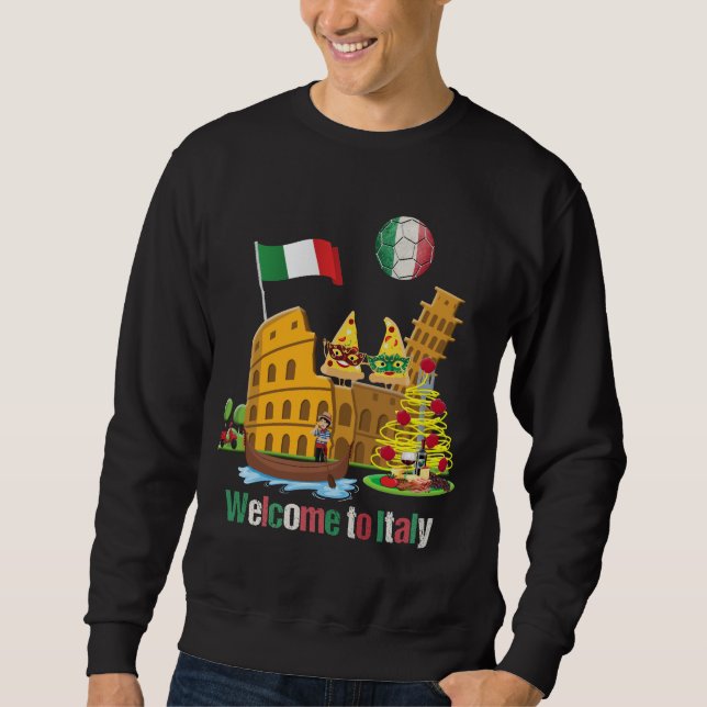 Välkomnande till italien lång ärmad tröja (Framsida)
