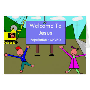 Välkomnande till Jesus Hälsningskort