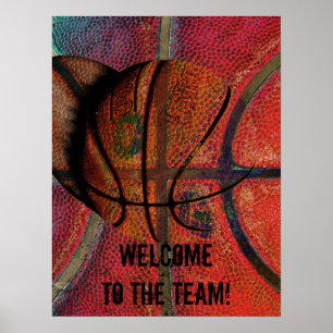 välkomnande till laget - basketaffisch poster