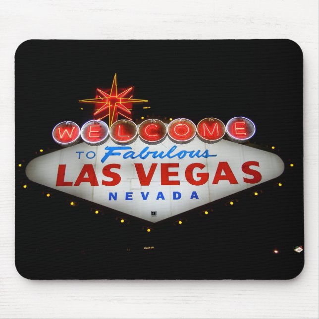 Välkomnande till Las Vegas Mousepad (natten) Musmatta (Framsidan)