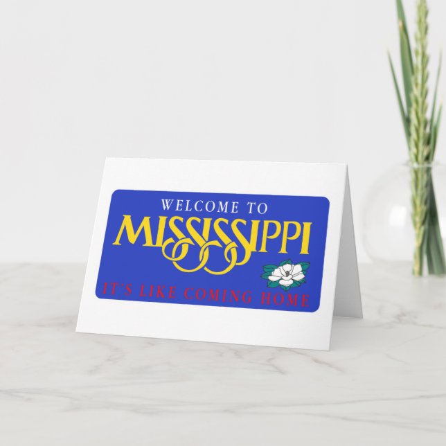 Välkomnande till Mississippi - USA vägmärket Kort (Framsida)