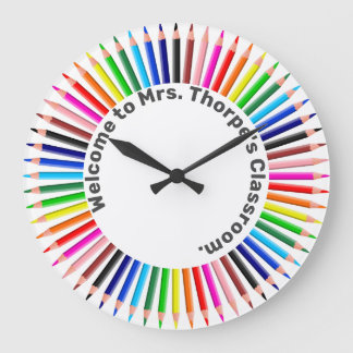 Välkomnande till mitt klassrum stor klocka