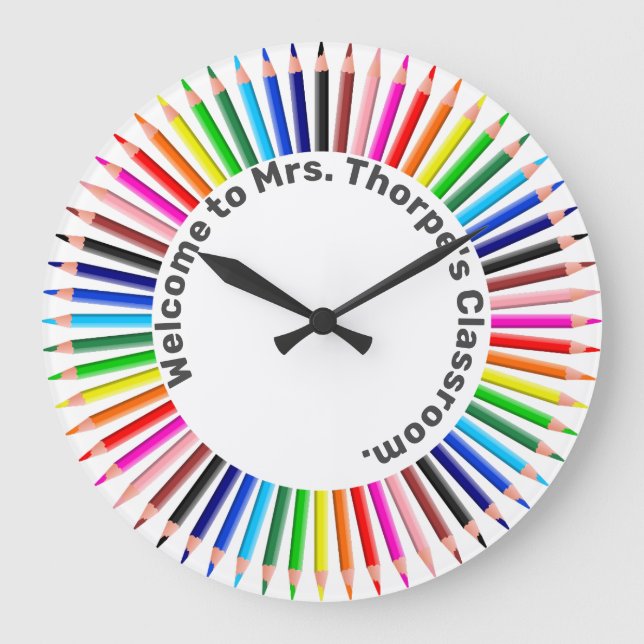 Välkomnande till mitt klassrum stor klocka (Framsida)