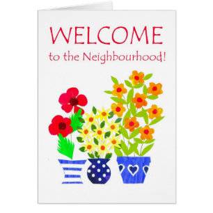 Välkomnande till Neighbourhoodkortet - flower Hälsningskort