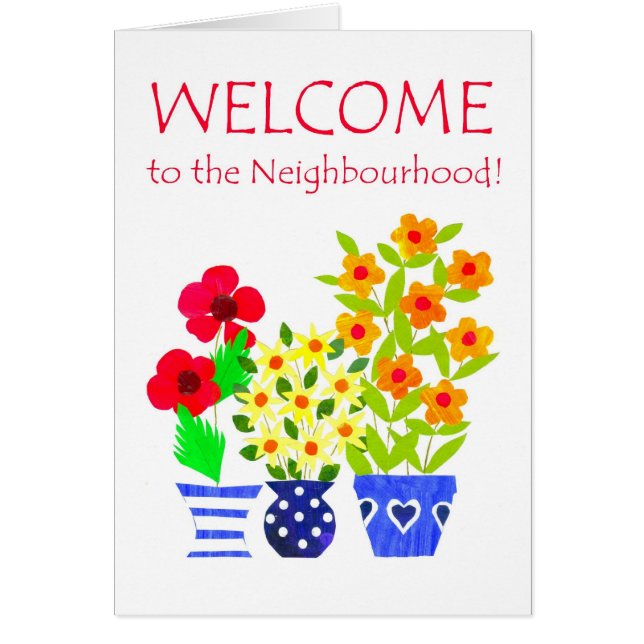 Välkomnande till Neighbourhoodkortet - flower Hälsningskort (Framsidan)