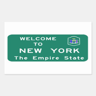 Välkomnande till New York - USA vägmärket Rektangulärt Klistermärke
