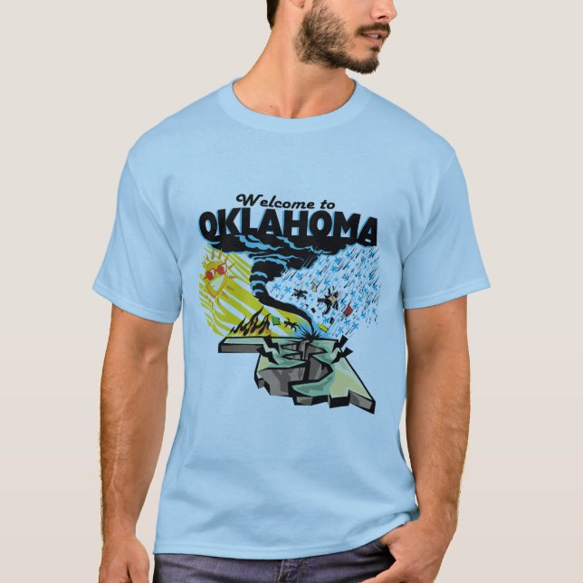 Välkomnande till Oklahoma. Är detta som ett Tee Shirt (Framsida)