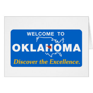 Välkomnande till Oklahoma - USA vägmärket Hälsningskort