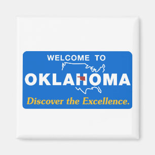 Välkomnande till Oklahoma - USA vägmärket Magnet