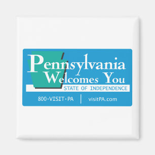 Välkomnande till Pennsylvania - USA vägmärket Magnet