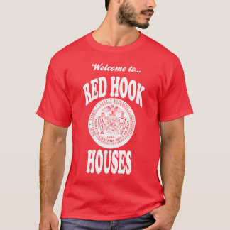 Välkomnande till röda krokhus - vittryck t-shirt
