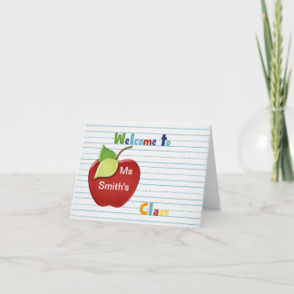 Välkomnande till studenten från lärarekort kort