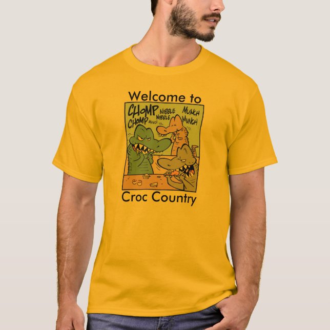Välkomnande till tecknaden för Croc landkrokodil Tee Shirt (Framsida)