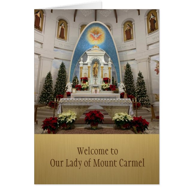 Välkomnande till vår församling hälsningskort (Framsidan)