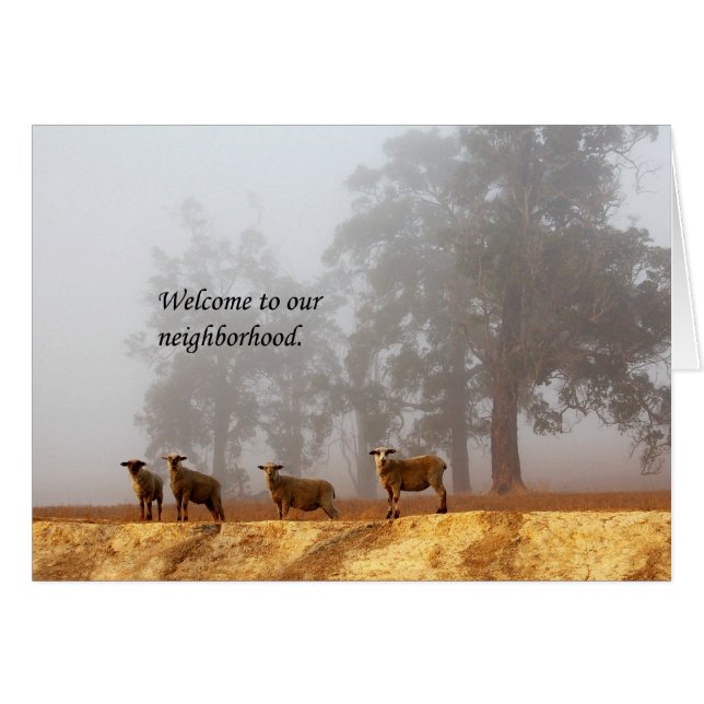 Välkomnande till vår grannskap hälsningskort (Framsidan Horizontal)
