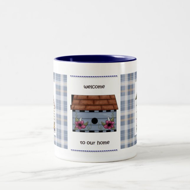 Välkomnande till vårt hem Två-Tonad mugg (Center)
