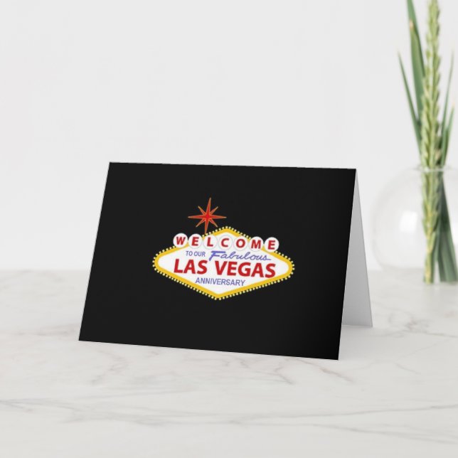 VÄLKOMNANDE TILL VÅRT LAS VEGAS ÅRSDAGkort Kort (Framsida)