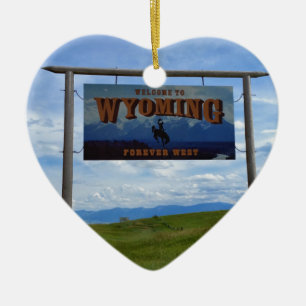 Välkomnande till Wyoming Julgransprydnad Keramik